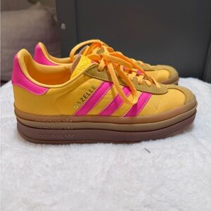 adidas Gazelle Yellow and Pink Sneakers